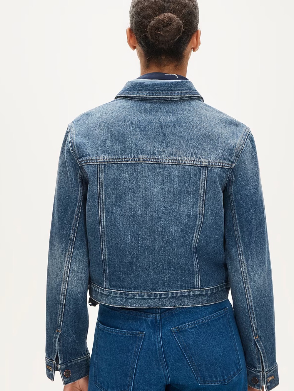 JCrew Cropped Denim Jacket with Pintucks NWT - Picture 3 of 10